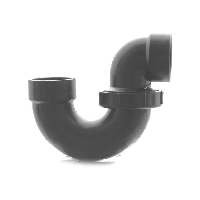 633210E – LASALLE BRIS Sink Trap, P-Trap 1-1/4 Inch Hub Black ABS Plastic With Double Union